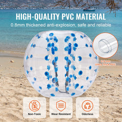 Inflatable Bumper Ball 1-Pack, 5FT/1.5M Body Sumo Zorb Balls for Teen & Adult, 0.8mm Thick PVC Human Hamster Bubble Balls for Outdoor Team Gaming Play, Bumper Bopper Toys for Garden, Yard, Park