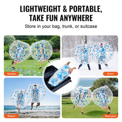 Inflatable Bumper Ball 1-Pack, 5FT/1.5M Body Sumo Zorb Balls for Teen & Adult, 0.8mm Thick PVC Human Hamster Bubble Balls for Outdoor Team Gaming Play, Bumper Bopper Toys for Garden, Yard, Park