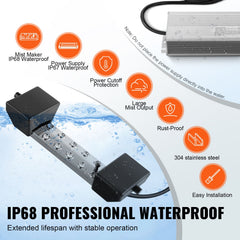 10 Head Ultrasonic Mist Maker 7000mL/H Ultrasonic Fogger IP67 Waterproof