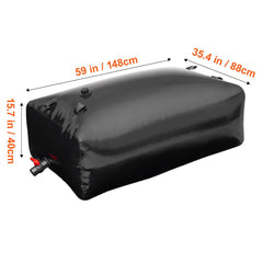 Portable Water Storage Bladder 540L PVC Collapsible Water Tank Black