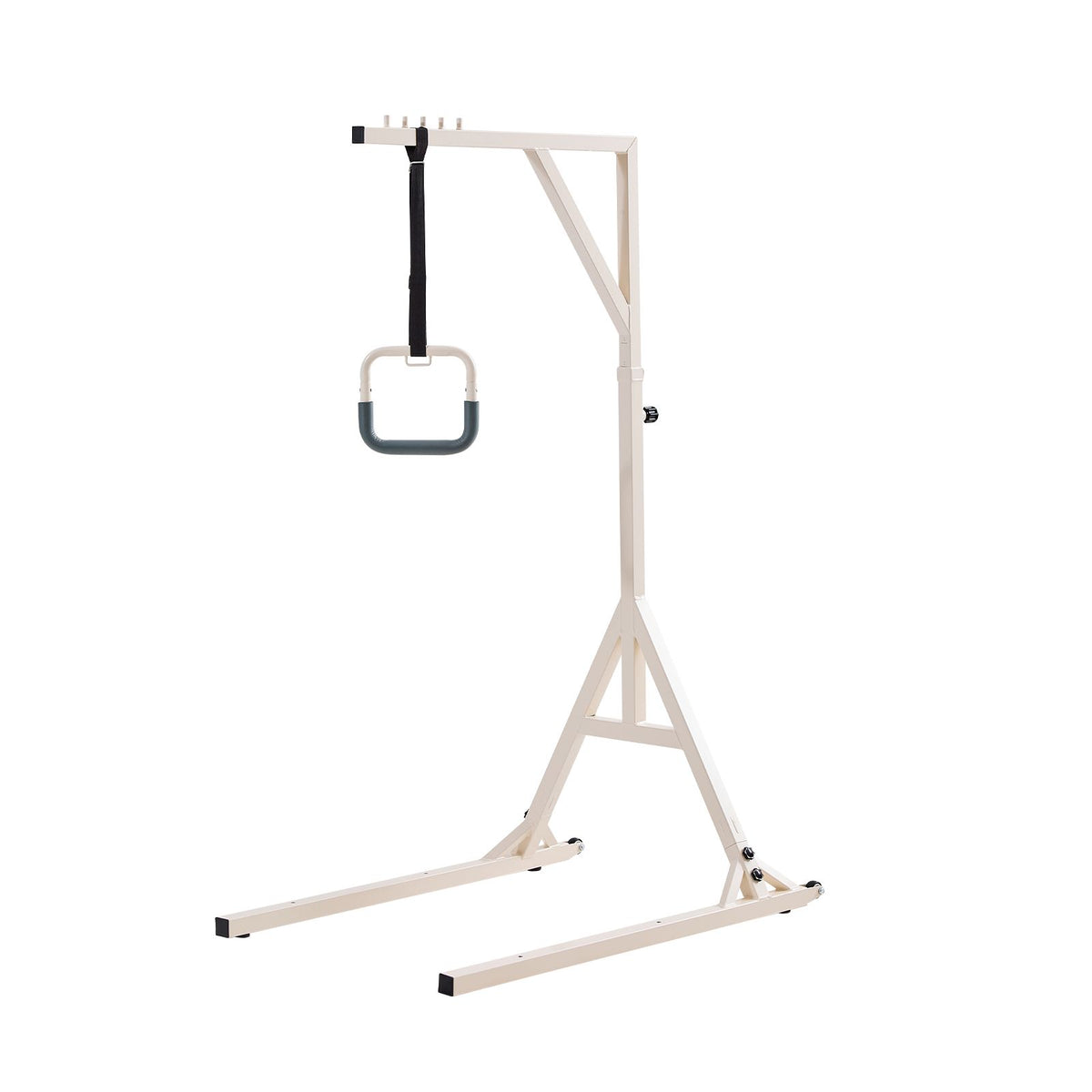 Trapeze Bar for Bed Mobility, Height-Adjustable Bed Trapeze with 2 Casters, 350LBS Weight Capacity Heavy Duty Pull Up Assist Bar with Floor Stand for Elderly, Disabled, Bedridden Patients