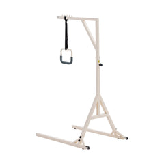 Trapeze Bar for Bed Mobility, Height-Adjustable Bed Trapeze with 2 Casters, 350LBS Weight Capacity Heavy Duty Pull Up Assist Bar with Floor Stand for Elderly, Disabled, Bedridden Patients