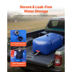Water Storage Bladder 113L Large Capacity Water Bag, Portable & Collapsible Soft Waters Container, Leakproof & Tear-Resistant PVC Emergency Waters Storage Tank for RV Truck & Outdoor Use