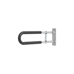 Toilet Safety Rail, 60.5 cm U-Shaped Handicap Grab Bar, Foldable Senior Safety Pole, Flip Up Toilet Grab Bars with Anti-Slip Support Handle, 136 kg Load Capacity for Elderly, Disabled, Pregnant