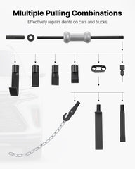 Dent Puller Kit, 4.54 kg 13-in-1 Slide Hammer Dent Removal Kit, Heavy-Duty Auto Body Truck Repair Automotive Damage Remover Tool Repair Frame with Carrying Case, Extension Rod, Non-Slip Handle