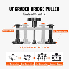 25 PCS Dent Removal Kit, Auto Body Paintless Dent Removal Tools Kit with Bridge Puller, Puller Tabs, Hot Melt Glue Gun, Glue Sticks, Dent Puller Kit for Auto Body Dents, and Other Metal Surface