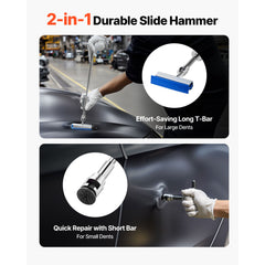 Dent Puller Kit, 61 PCS Paintless Dent Removal Kit with Golden Lifter, Slide Hammer T-Bar, Glue Gun, Auto Body Hail Damage Repair Remover Tools for Car Refrigerator Large Small Door Ding Repair