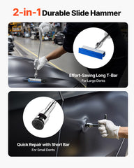 Dent Puller Kit, 61 PCS Paintless Dent Removal Kit with Golden Lifter, Slide Hammer T-Bar, Glue Gun, Auto Body Hail Damage Repair Remover Tools for Car Refrigerator Large Small Door Ding Repair
