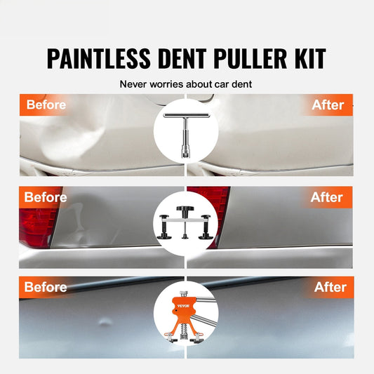 69 PCS Dent Repair Kit, Auto Car Body Paintless Dent Removal Tool Kit, Golden Lifter, Bridge Puller, Slide Hammer Tool Kit for Automobile Body, Washing Machine, Refrigerator