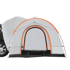SUV Camping Tent, 8'-8' SUV Tent Attachment for Camping with Rain Layer and Carry Bag, PU2000mm Double Layer Truck Tent, Accommodate 6-8 Person, Rear Tent for Van Hatch Tailgate