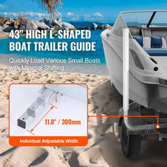 Boat Trailer Guide, 1016mm Adjustable Design Trailer Guide Poles, 2PCS High-Hardness Steel Trailer Guide-Ons, Trailer Guides with PVC Pipe Posts, for Ski Boat, Fishing Boat or Sailboat Trailer