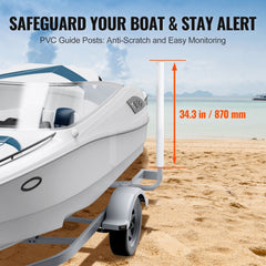 Boat Trailer Guide, 1016mm Adjustable Design Trailer Guide Poles, 2PCS High-Hardness Steel Trailer Guide-Ons, Trailer Guides with PVC Pipe Posts, for Ski Boat, Fishing Boat or Sailboat Trailer