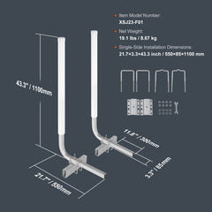 Boat Trailer Guide, 1016mm Adjustable Design Trailer Guide Poles, 2PCS High-Hardness Steel Trailer Guide-Ons, Trailer Guides with PVC Pipe Posts, for Ski Boat, Fishing Boat or Sailboat Trailer