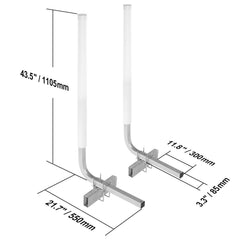 Boat Trailer Guide, 1016mm Adjustable Design Trailer Guide Poles, 2PCS High-Hardness Steel Trailer Guide-Ons, Trailer Guides with PVC Pipe Posts, for Ski Boat, Fishing Boat or Sailboat Trailer