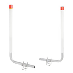 Boat Trailer Guide, 1.57M with LED Light Trailer Guide Poles, 2PCS Rustproof Galvanized Steel Trailer Guide ons, Trailer Guides with PVC Pipes, for Ski Boat, Fishing Boat or Sailboat Trailer