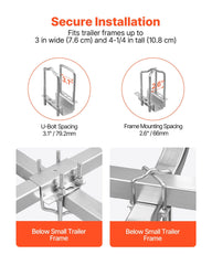 Boat Trailer Guide, 1670mm with LED Light Trailer Guide Poles, 2PCS High-Hardness Steel Guide-Ons, Wide Adjustable Trailers Guides with PVC Pipes, for Ski Boat, Fishing Boat, Sailboat Trailers