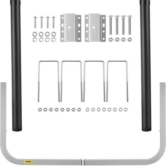 Boat Trailer Guide-ons, 2PCS Rustproof Galvanized Steel Trailer Guide ons, Trailer Guides with Black PVC Pipes, Mounting Parts Included, for Ski Boat, Fishing Boat or Sailboat Trailer