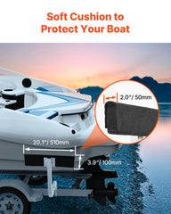 Boat Trailer Guide, 2PCS Adjustable Short Bunk Guide-Ons, Hardened Steel Trailer Guide Poles with Soft Cushion, Heavy Duty Roller Guide Design, for Ski Boat, Fishing Boat or Sailboat Trailer