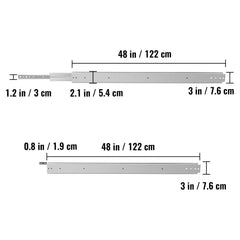Drawer Slide Soft Close Drawer 1Pair 48" Ball Bearing Full Extension 500lb
