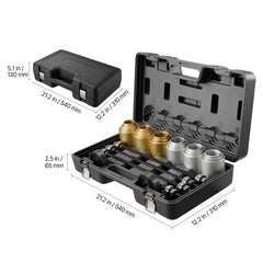 Pull and Press Sleeve Kit, 26 PCS, Steel Bush Removal Insertion Sleeve Tools with Carrying Case, Compatible with LCV and HGV Engines, for Removing and Installing Bushings, Bearings, and Seals