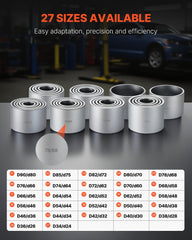 Pull and Press Sleeve Kit, 36 PCS, Steel Bush Removal Insertion Sleeve Tools with Carrying Case, Compatible with LCV and HGV Engines, for Removing and Installing Bushings, Bearings, and Seals