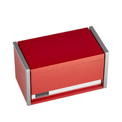 Metal Tool Box, 8.6-inch, Portable Metal Tool Box with 3 Drawers, Small Tool Chest with EVA Liners and PP Feet Pads, Heavy-Duty Steel With Ball Bearing Opening and Powder Coated Finish, Red