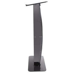 Acrylic Podium, 47" Tall, Acrylic Podium Stand with Wide Reading Surface & Storage Shelf, Floor-standing Clear Pulpits Acrylic for Church Office School, Black