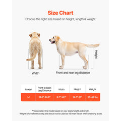 Dog Wheelchair for Back Legs, Lightweight 2 Wheels Pet Wheelchair, Height, Width & Length Adjustable, Dog Cart with Shock-Absorbing Wheels, for Injured, Disabled Dogs 15.8-21.7 kg, Medium