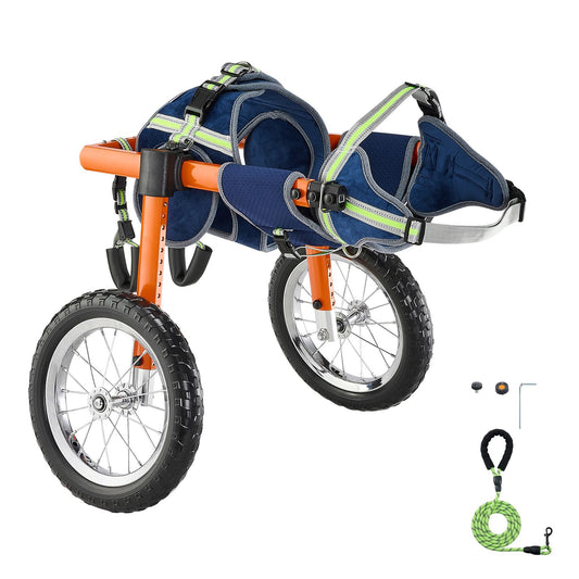 Dog Wheelchair for Back Legs, Lightweight 2 Wheels Pet Wheelchair, Height, Width & Length Adjustable, Dog Cart with Shock-Absorbing Wheels, for Injured, Disabled Dogs 21.7-39.9 kg, Large