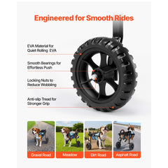 Dog Wheelchair for Back Legs, Adjustable 2 Wheels Pet Wheelchair, Lightweight  Dog Cart with Shock-Absorbing Wheels, Mobility Support Wheel Chair for Disabled Injured Dogs up to 10kg, Small