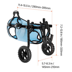 Dog Wheelchair for Back Legs, Adjustable 2 Wheels Pet Wheelchair, Lightweight Dog Cart with Shock-Absorbing Wheels, Mobility Support Wheel Chair for Disabled Injured Dogs up to 15kg, Medium