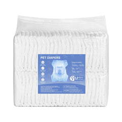 Disposable Dog Diapers, Super Absorbent Female Dog Diapers, 360° Leak-Proof Female Doggy Pet Diaper with Wetness Indicator for Heat Period, Training, Incontinence - M, 96 Count (2 Packs of 48)