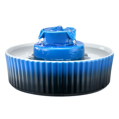 Ceramic Cat Water Fountain, 2.1 L Cupcake Pet Fountain, Porcelain Cat Water Dispenser with Ultra-Quiet Pump, 360° Drinking Area and Multi-Layer Filtration System, for Cats & Dogs Drinking(Blue)