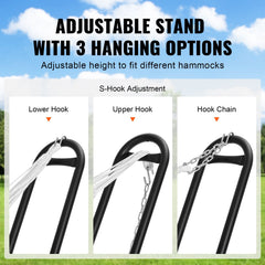 Steel Hammock Stand 450lbs Capacity Hammock Frame Fits 6.9-12.8ft Hammocks