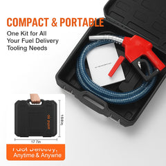 Fuel Transfer Pump, 12V DC 10 GPM 1/4 HP, Portable Electric Diesel Transfer Pump with Automatic Shut-Off Fuel Nozzle, High Flow, Long Inlet & Outlet Hose for Diesel, Kerosene, Transformer Fuel