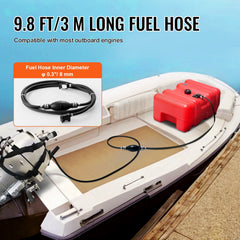 Boat Fuel Tank Portable Marine Outboard Gas Tank 12 Gal/55L with Hose