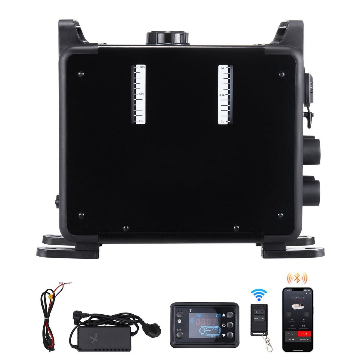 8KW Diesel Heater, 12V/24V All in One Diesel Air Heater, Bluetooth APP Control, Remote Control and Display Screen, CO Alarm, Fast Heating Vertical Portable Diesel Heater for Vehicles, Garage