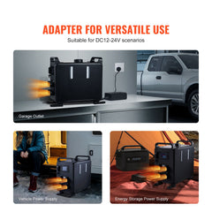 8KW Diesel Heater, 12V/24V All in One Diesel Air Heater, Bluetooth APP Control, Remote Control and Display Screen, CO Alarm, Fast Heating Vertical Portable Diesel Heater for Vehicles, Garage