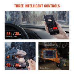 8KW Diesel Heater, 12V/24V All in One Diesel Air Heater, Bluetooth APP Control, Remote Control and Display Screen, CO Alarm, Fast Heating Horizontal Portable Diesel Heater for Vehicles, Garage