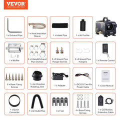 8KW Diesel Heater, 12V/24V All in One Diesel Air Heater, Bluetooth APP Control, Remote Control and Display Screen, CO Alarm, Fast Heating Horizontal Portable Diesel Heater for Vehicles, Garage
