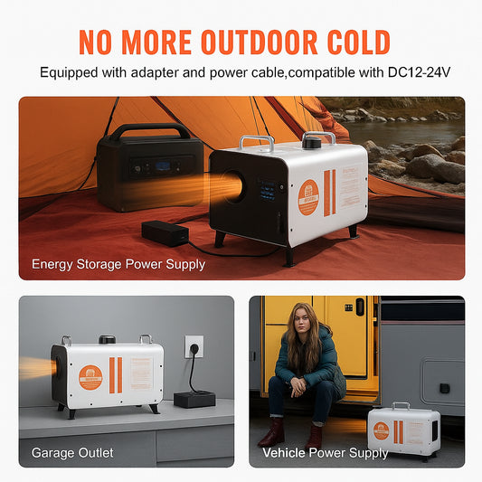 8KW Diesel Heater, 12V/24V All in One Diesel Air Heater, with Bluetooth APP Control, Remote Control and Display Screen, CO Alarm, Fast Heating Portable Diesel Heater for Vehicles and Outdoors