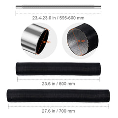 Diesel Heater Pipe Ducting Set, 3" Extendable Air Duct Hose, 1" Stainless Steel Exhaust Pipe, 2 Air Vents, Tee Air Outlet Connector and Hose Clamps, for 2KW/5KW/8KW Diesel Parking Heaters