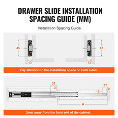 10 Pairs of 609.6mm Drawer Slides Side Mount Rails, Heavy Duty Full Extension Steel Track, Soft-Close Noiseless Guide Glides Cabinet Kitchen Runners with Ball Bearing, 100 Lbs Load Capacity