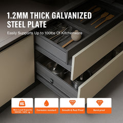 10 Pairs of 558.8mm Drawer Slides Side Mount Rails, Heavy Duty Full Extension Steel Track, Soft-Close Noiseless Guide Glides Cabinet Kitchen Runners with Ball Bearing, 100 Lbs Load Capacity