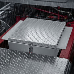Truck Bed Tool Box, Heavy Duty Aluminum Tool Box with Diamond Plate, Storage Toolbox Chest Organizer Supports up to 100 kg, Ideal for Pickup, Truck Bed, RV, Trailer, 770 x 610 x 230 mm, Silver