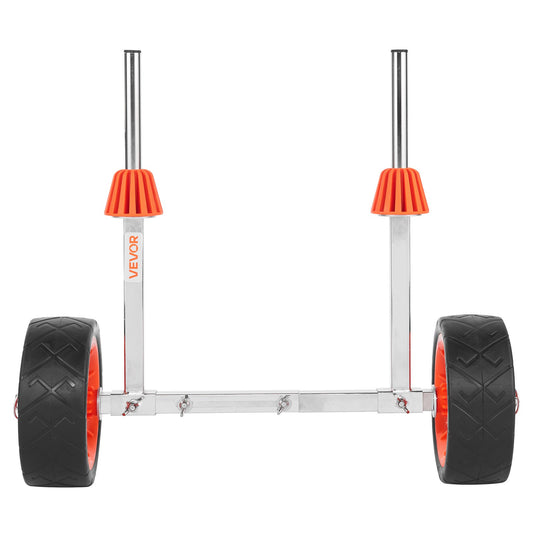 Kayak Cart, 113.4 kg Load Capacity, Canoe Cart Dolly with 19.1 cm Solid Rubber Tires & Kickstand, Assembles & Disassembles Within Seconds, Paddle Board Trolley for Kayaks, Canoes, Paddleboards