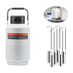 Liquid Nitrogen Tank, 3 L Aluminum Alloy Liquid Nitrogen Container, LN2 Tank Dewar with 6 Canisters and Carry Bag with Straps, Cryogenic Tank for Beauty Industry, Semen Preservation, Scientific
