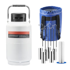 Liquid Nitrogen Tank, 3 L Aluminum Alloy Liquid Nitrogen Container, LN2 Tank Dewar with 6 Canisters and Carry Bag with Straps, Cryogenic Tank for Beauty Industry, Semen Preservation, Scientific