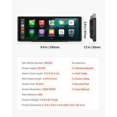 Car Stereo Radio CarPlay Touchscreen 254 mm Apple Android Auto Bluetooth