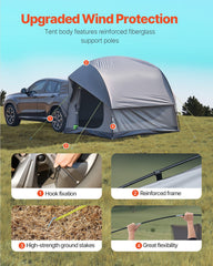 SUV Tent for Camping, 8FT L x 8FT W, Waterproof PU2000mm Spacious Double Layer Design for 5-8 Person, SUV Camping Tent with Mesh Windows, Includes Rainfly & Storage Bag, for Outdoor Activities